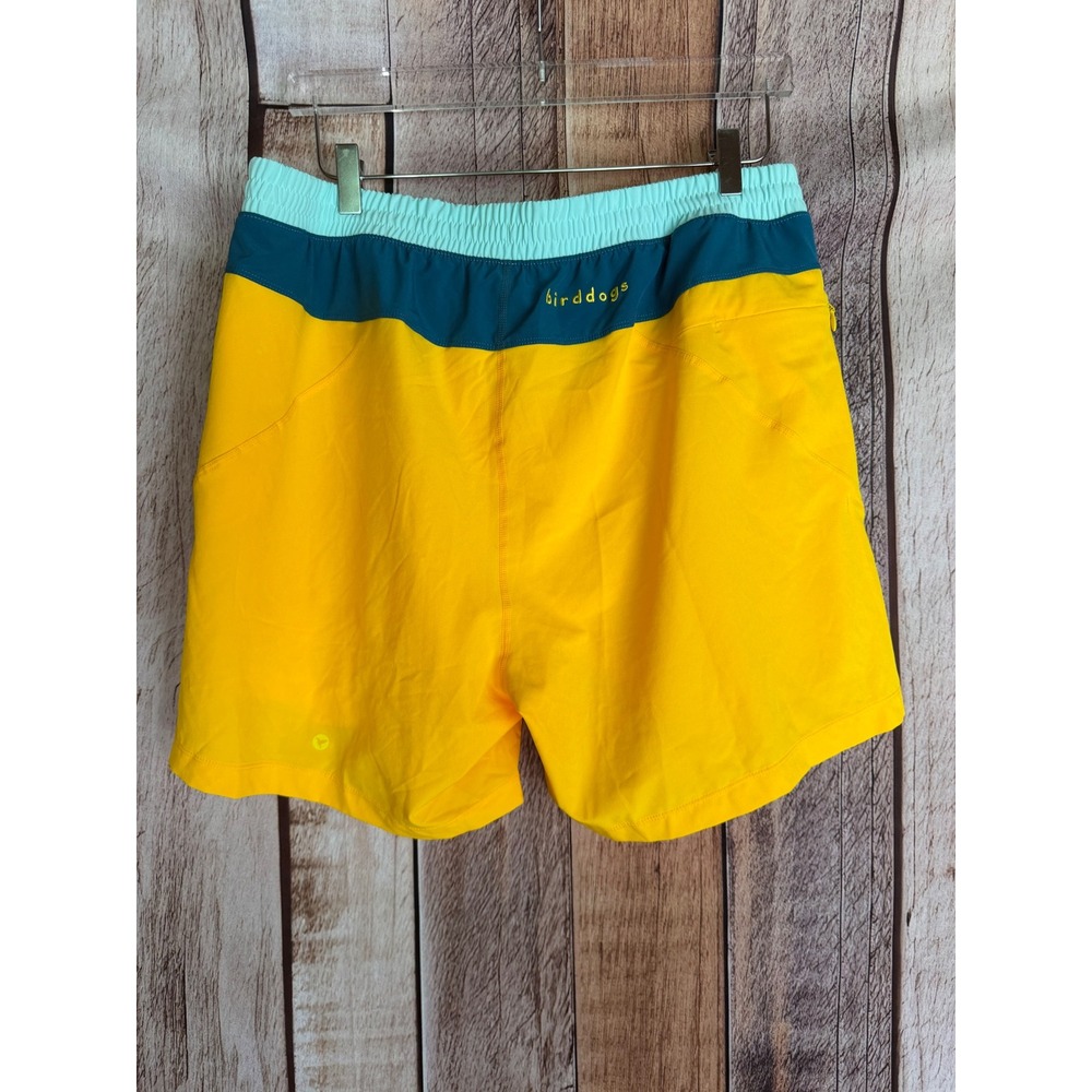 Birddogs Athletic Training Shorts Bright Yellow Aqua Short Built-In Liner XXL